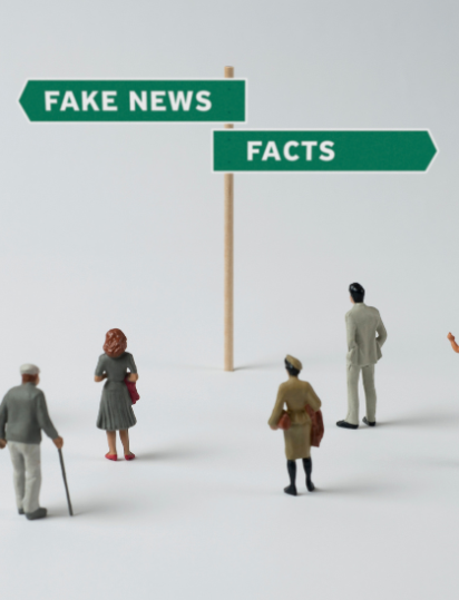 Fake news or facts - illustration for the article "Moving Beyond “Facts Are Facts”: Managing Emotions and Legitimacy After a Fake News Attack" by Marie Joachim