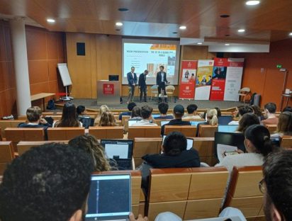 Alexandre Bohas, Stefano Valdemarin and Christoph during the presentation of their book "The EU in a Globalized word' at the Jéco on 5 November 2024 at ESSCA Lyon.