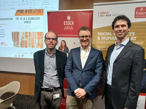 The second roundtable brought together ESSCA professors and members of the EU*Asia Institute – Alexandre Bohas, Thomas Hoerber, Stefano Valdemarin and Christoph Weber – to discuss their book The EU in a Globalized World.