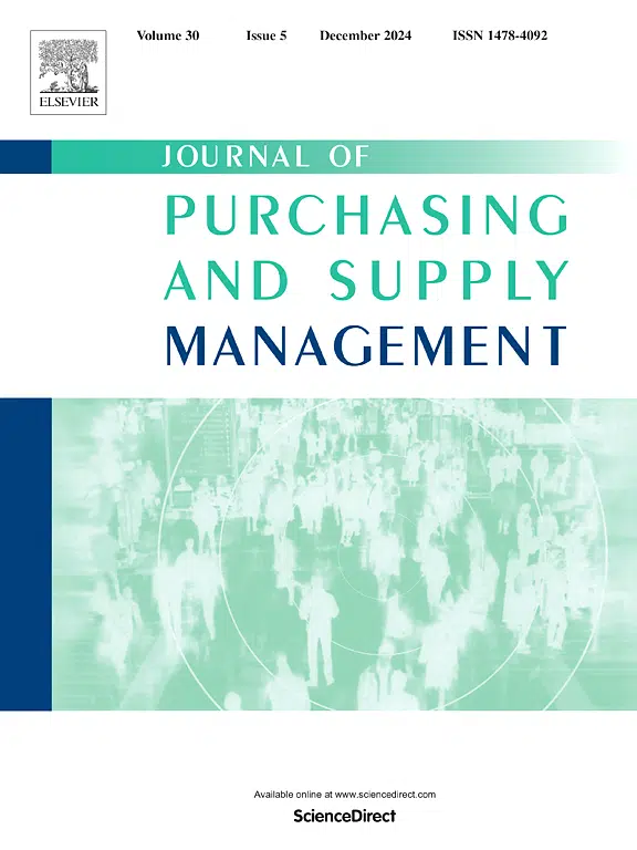 Cover of the Journal of Purchasing and Supply Management Journal of Purchasing and Supply Management