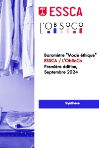 Couverture de la synthèse du baromètre "Mode éthique" réalisé par l'institut MECE de l'ESSCA et l'ObSoCo - Première édition, septembre 2024